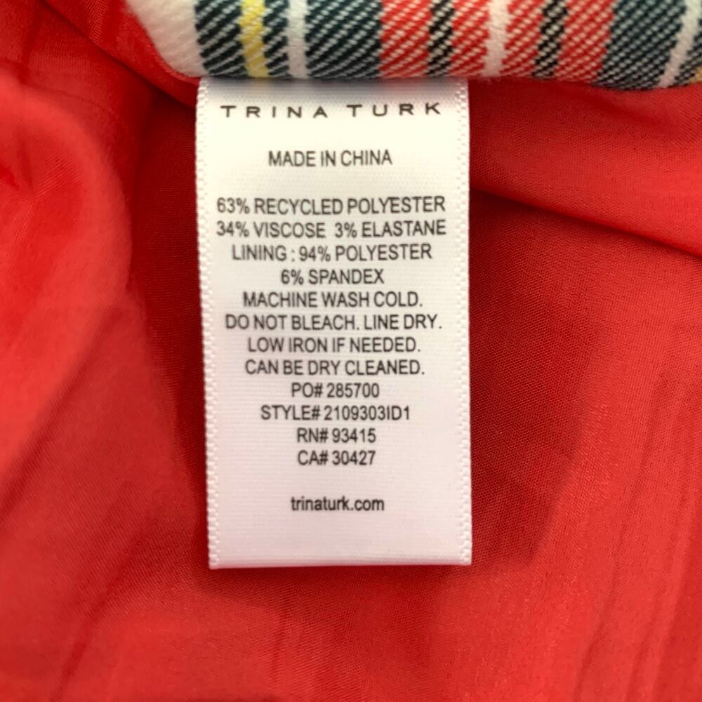 Trina Turk 'Brynne' Holiday Tartan Plaid Sleeveless Shift Dress Size 4 - Picture 11 of 11